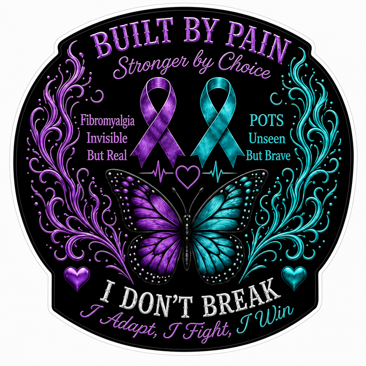 Built by Pain Customer Window or Helmet Decal economy non-reflective decal