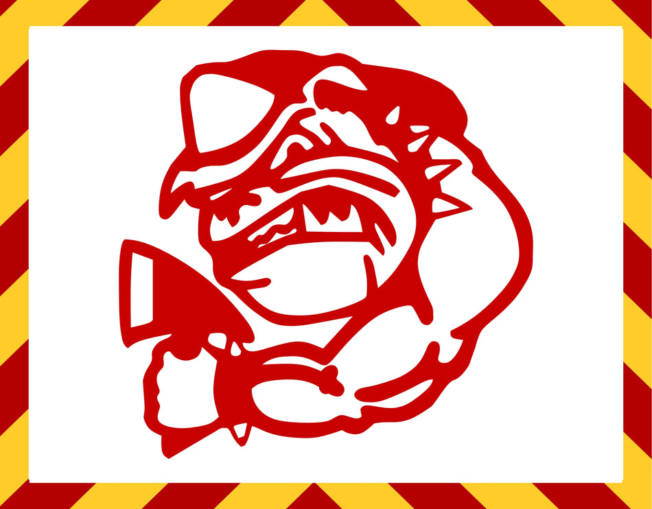 Window Decal - Bulldog With Axe Window/Helmet Decal