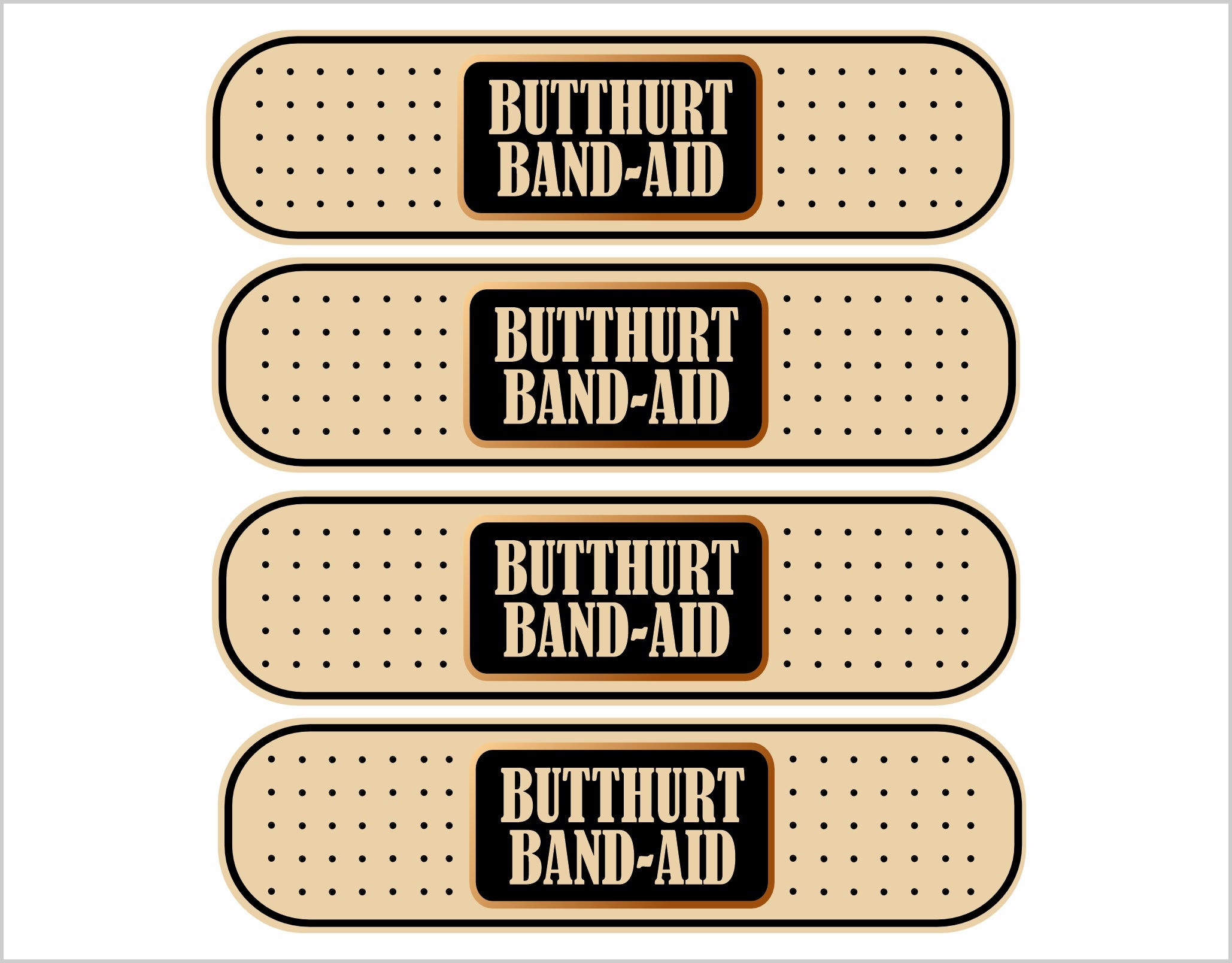 Window Decal - Set of 4 Butthurt Band Aid Decals – Powercall Sirens LLC