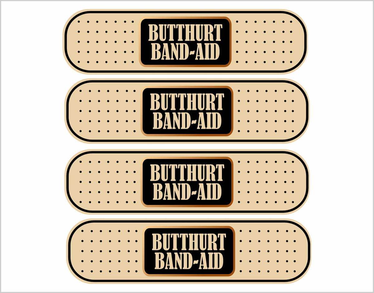 Butthurt Window Decal - Set of 4 Butthurt Band Aid Decals – Powercall Sirens LLC
