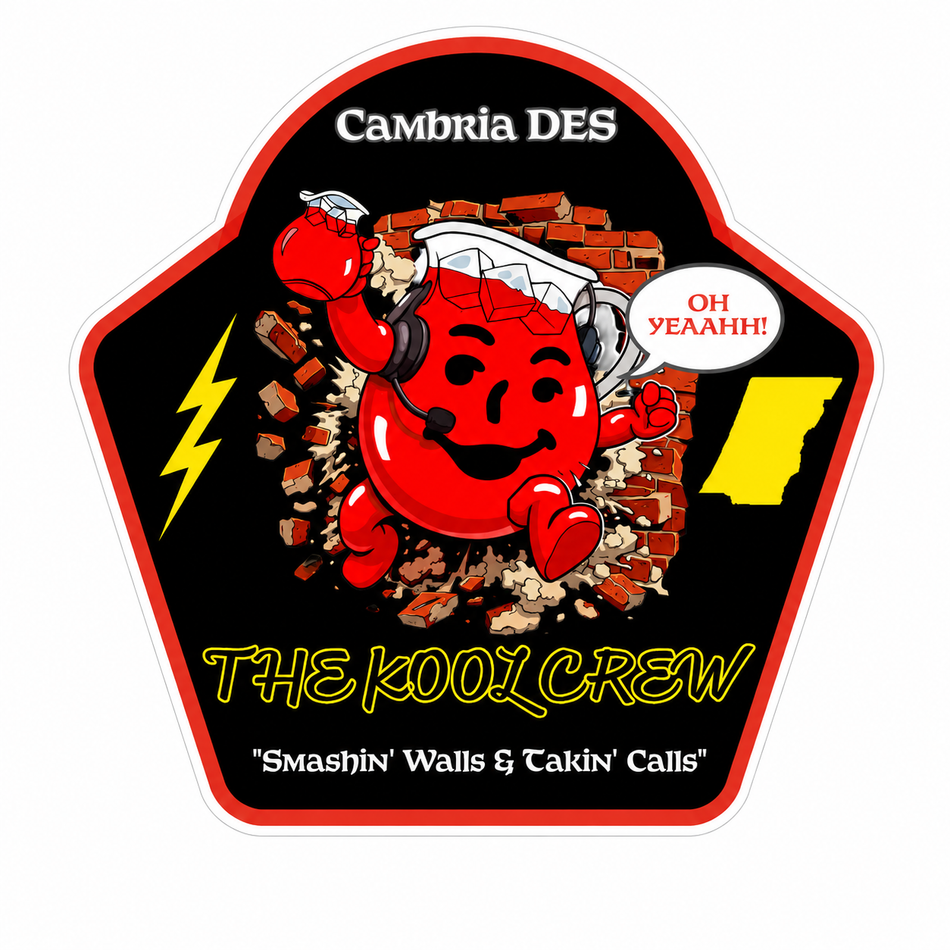 Cambria DES Window or Helmet Decal economy non-reflective decal