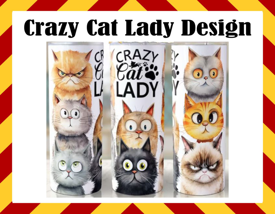 Drinkware Water Cup - Crazy Cat Lady Design