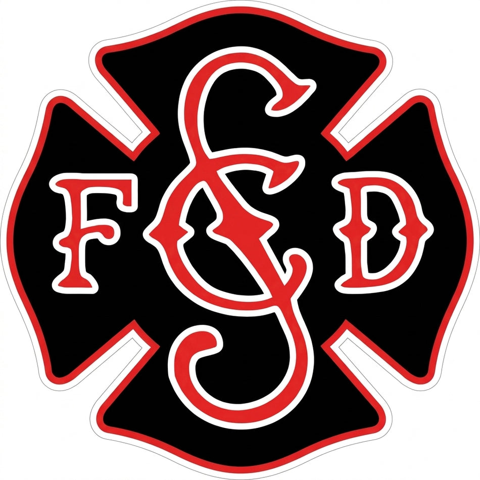 SCFD Maltese Cross Window/Helmet Decal or MAGNET (sqd.1)