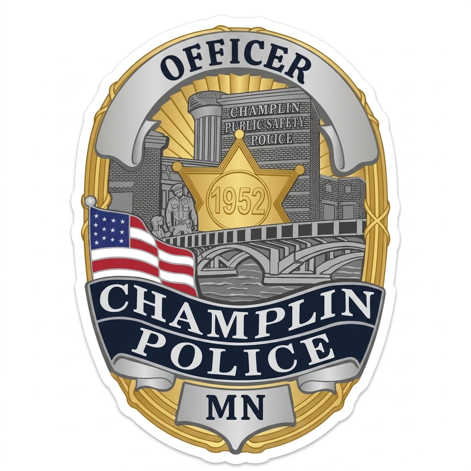 Champlin Police Window/Helmet Decal or MAGNET (sqd.1)