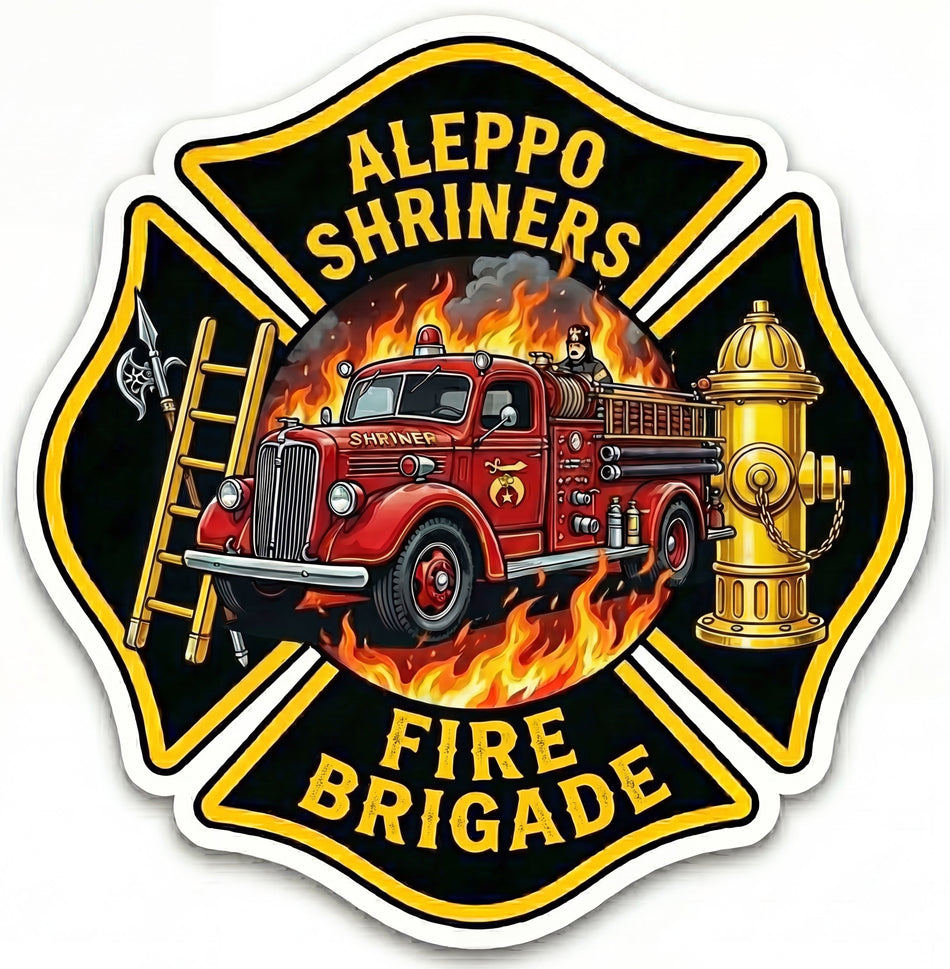 Aleppo Shriners Brigage Helmet Window/Helmet Decal or MAGNET