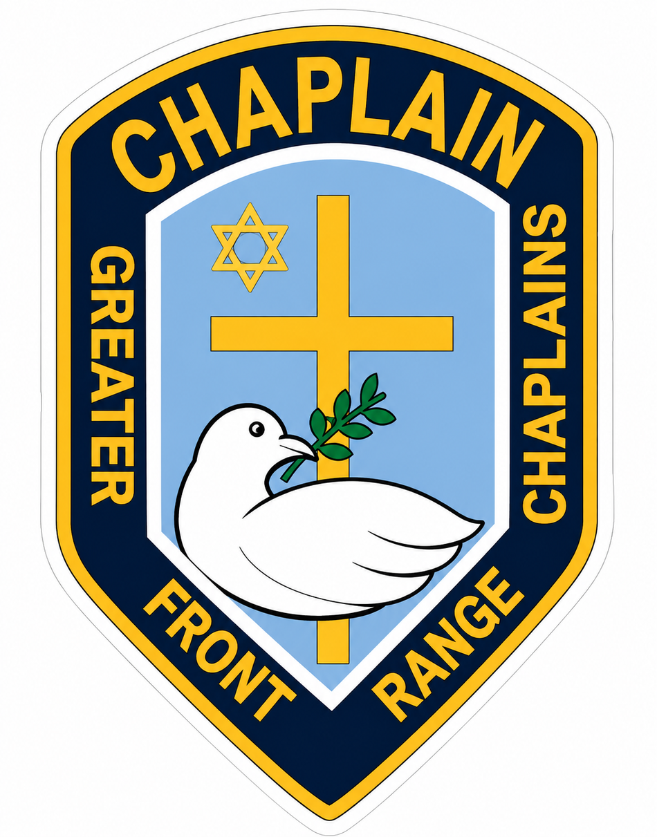 Chaplain Front Range Customer Window or Helmet Decal (sqd.1)