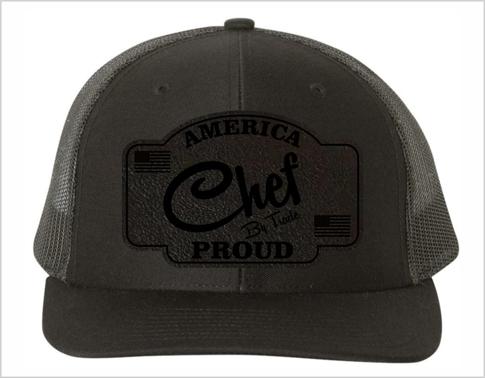 Chef Blackout Leather Badge America Proud Hat