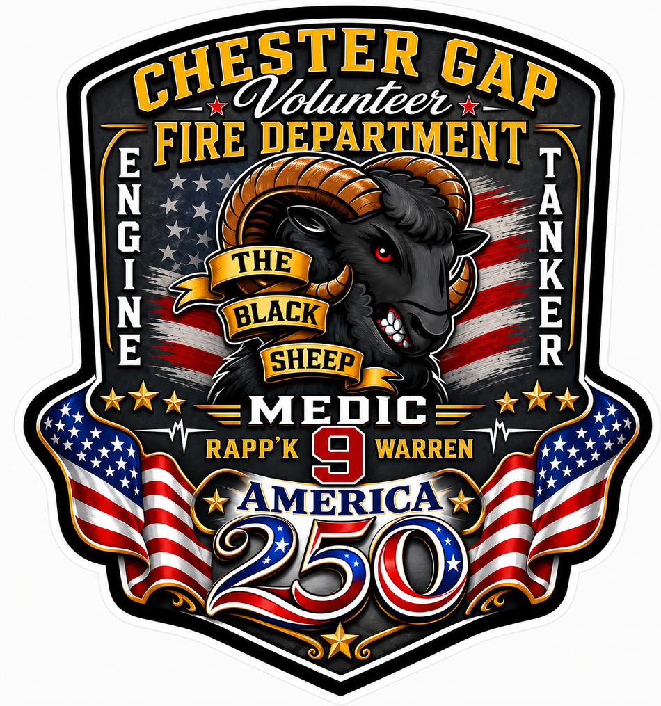 Chester Gap Volunteer Fire Decal or Magnet (sqd.1)
