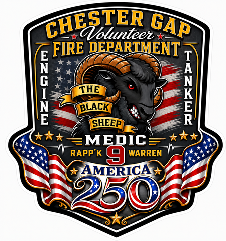 Chester Gap Volunteer Fire Decal or Magnet economy non-reflective decal