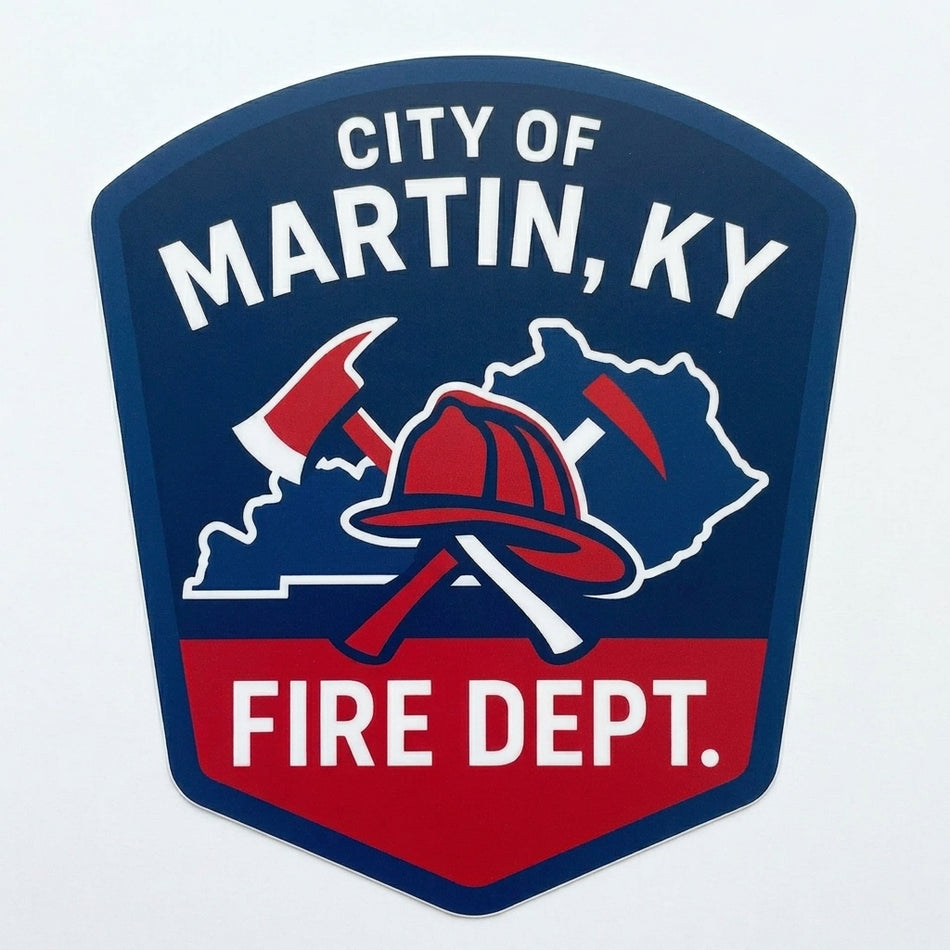City of Martin KY Window or Helmet Decal (sqd.1)