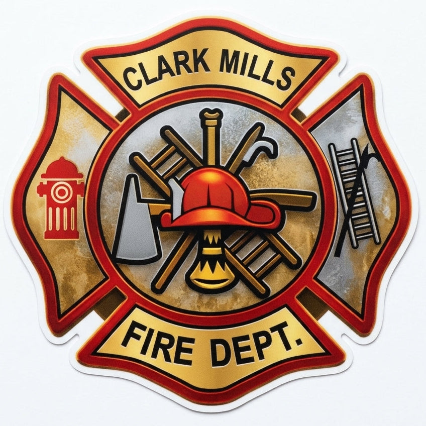 Clark Mills Fire Dept. Window/Helmet Decal or MAGNET (sqd.1)