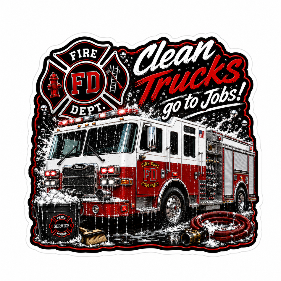 Clean Trucks got to Jobs Customer Window or Helmet Decal economy non-reflective decal