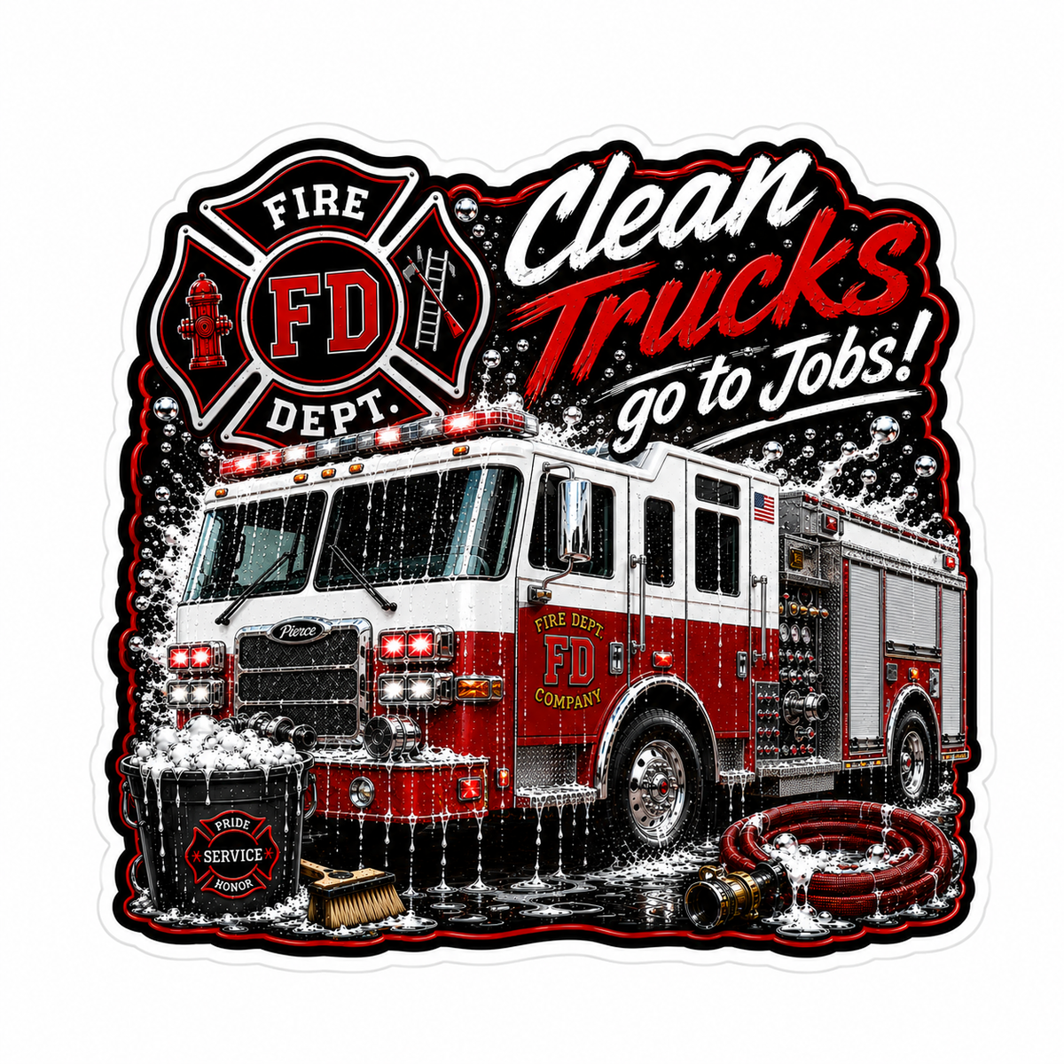 Clean Trucks got to Jobs Customer Window or Helmet Decal economy non-reflective decal
