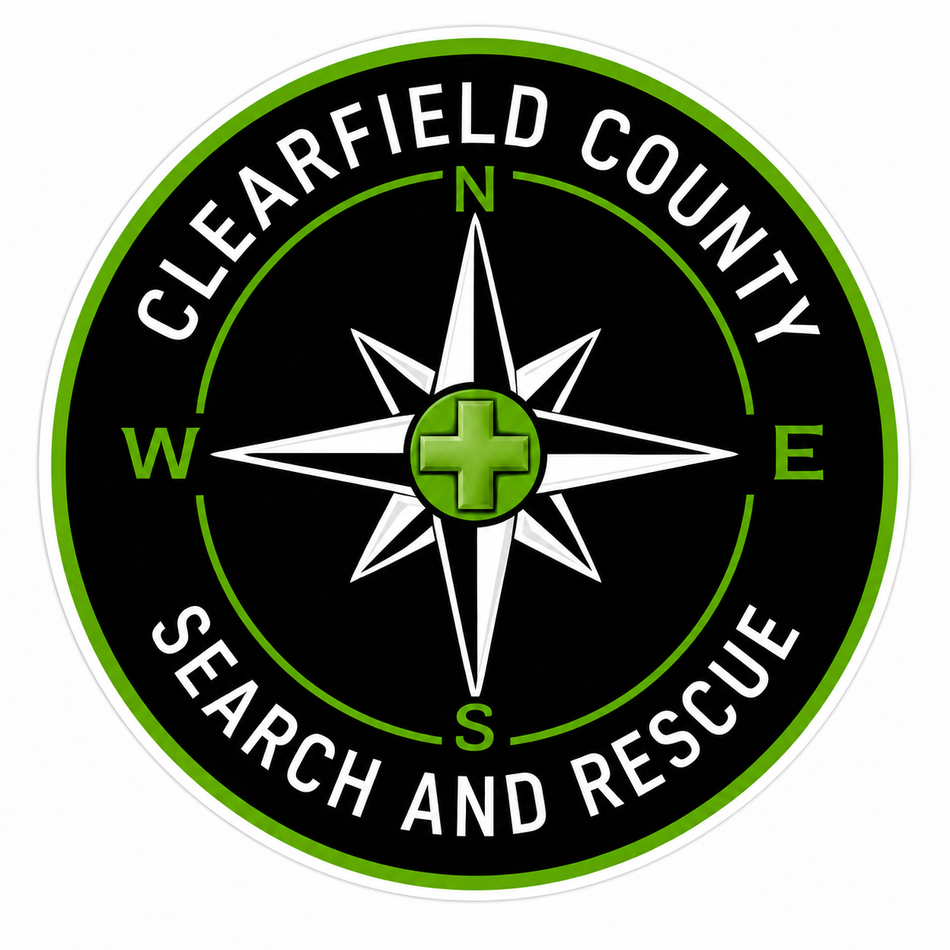 Clearfield County Search & Rescue Customer Window or Helmet Decal (sqd.1)