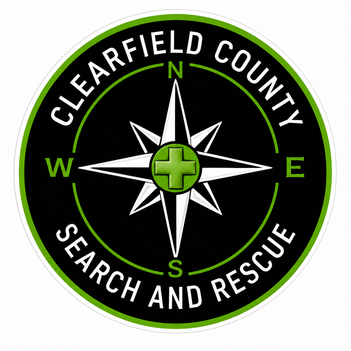 Clearfield County Search & Rescue Customer Window or Helmet Decal economy non-reflective decal