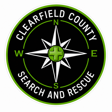 Clearfield County Search & Rescue Customer Window or Helmet Decal economy non-reflective decal