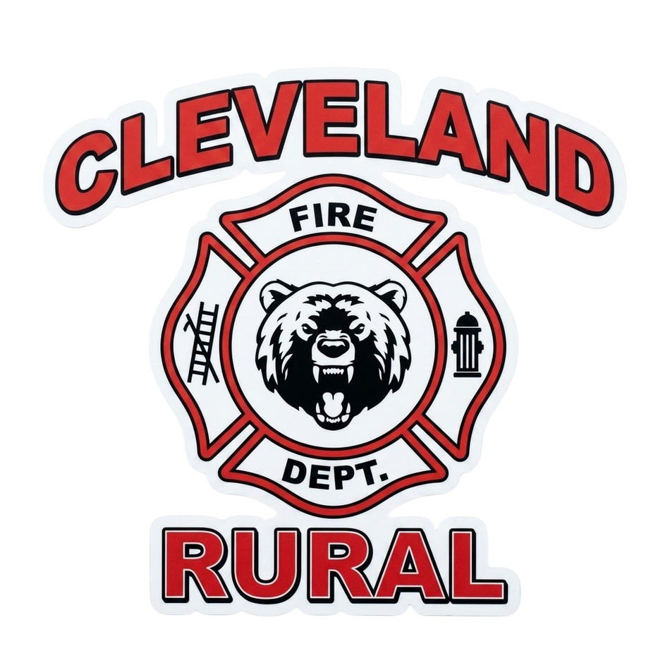 Cleveland Rural Fire Window/Helmet Decal or MAGNET (sqd.1)