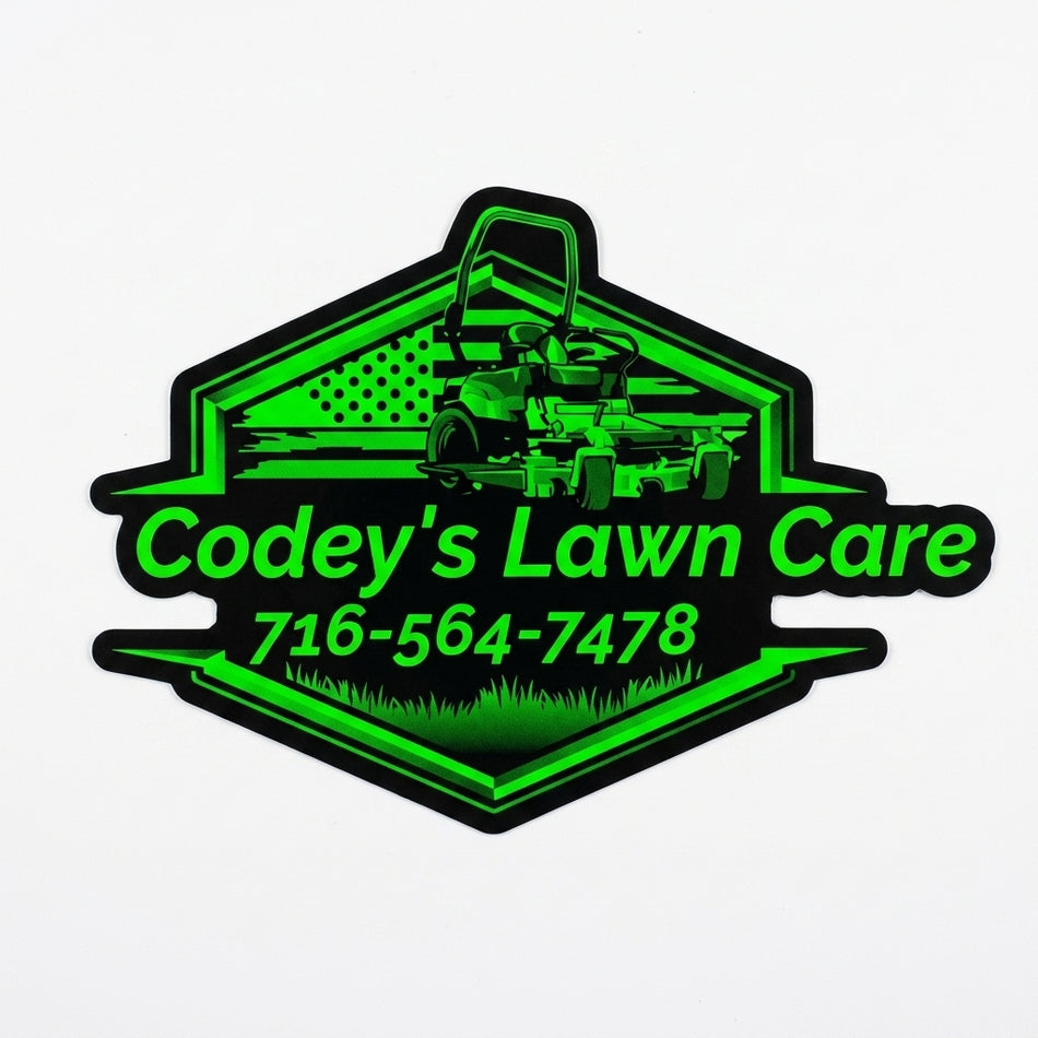 Codey's Lawn Care Window or Helmet Decal (rctd.1)