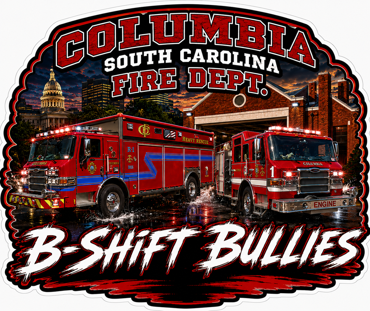 Columbia SC B Shift Bulllies Custom Window or Helmet Decal economy bulk decal