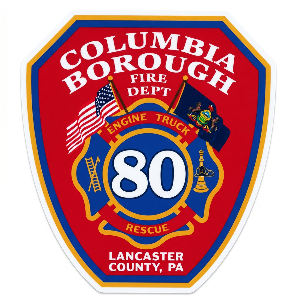 Columbia Borough Fire Dept. Window/Helmet Decal or MAGNET (sqd.1)