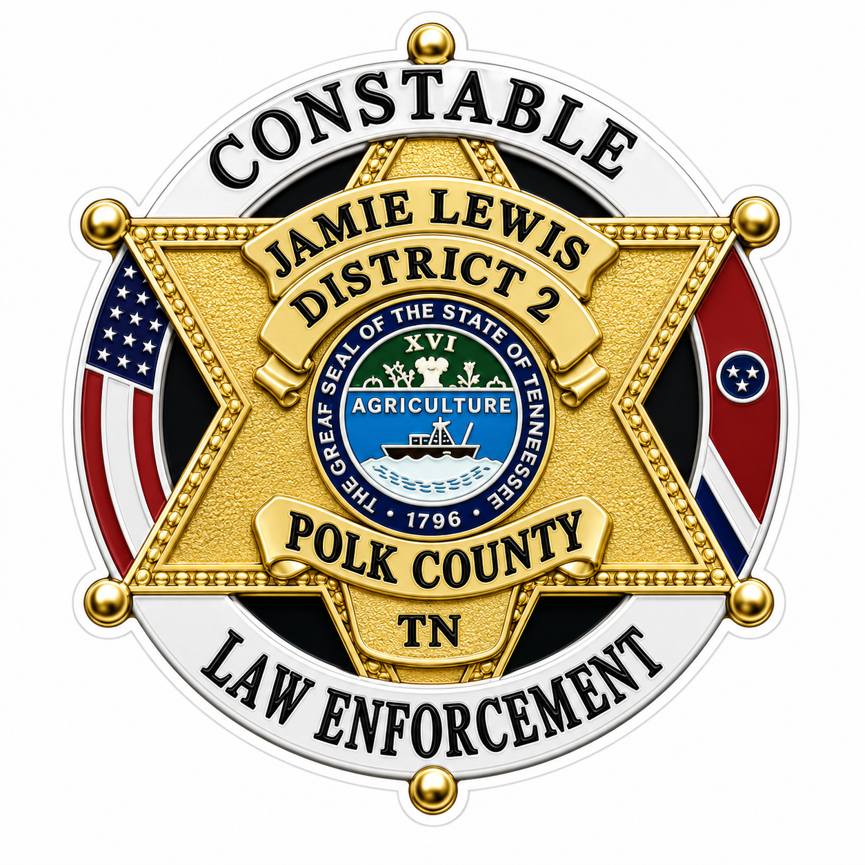 Constable Polk County Custom Decal or Magnet economy non-reflective decal