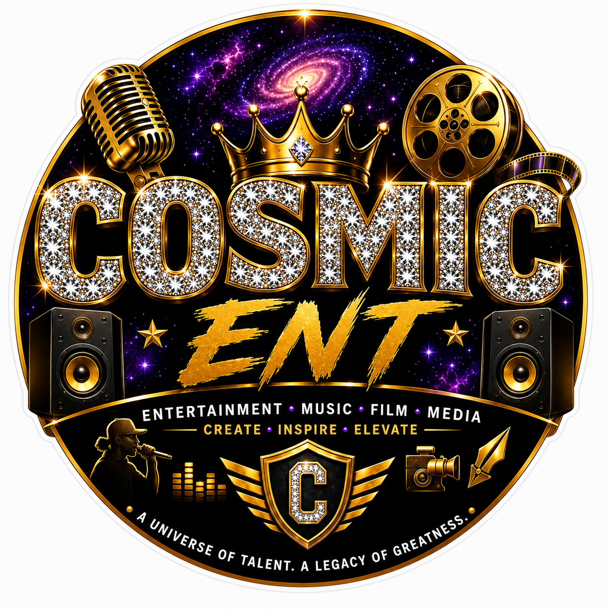 Cosmic ENTCustomer Window or Helmet Decal economy non-reflective decal