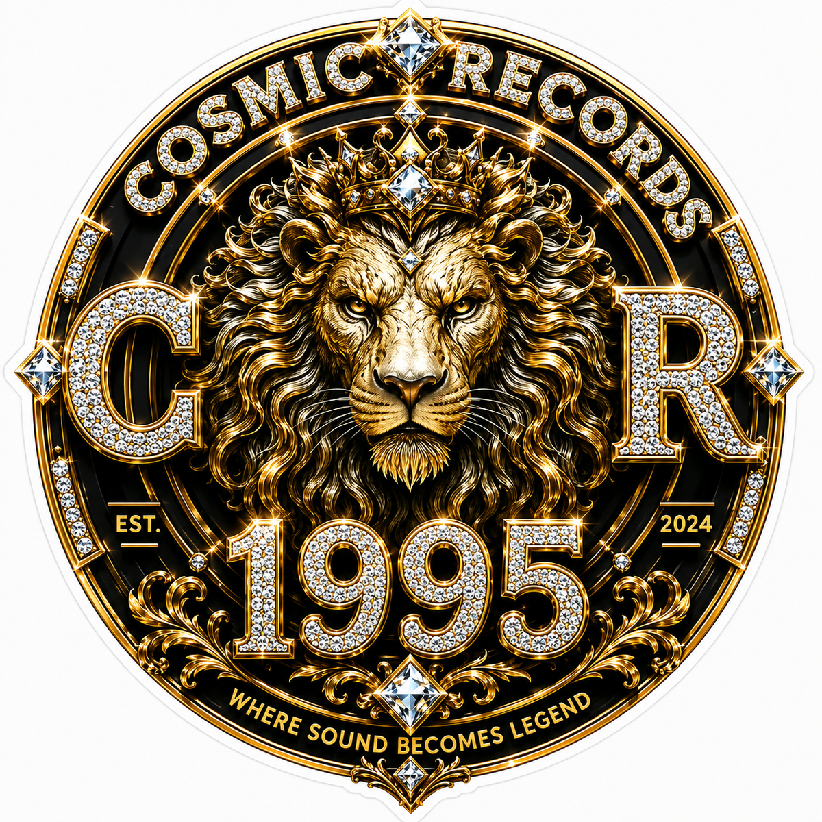 Cosmic Records Customer Window or Helmet Decal economy non-reflective decal