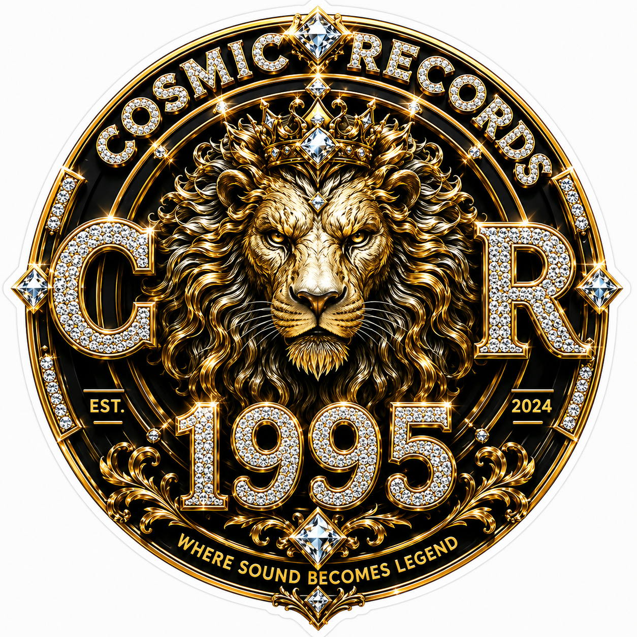 Cosmic Records Customer Window or Helmet Decal economy non-reflective decal