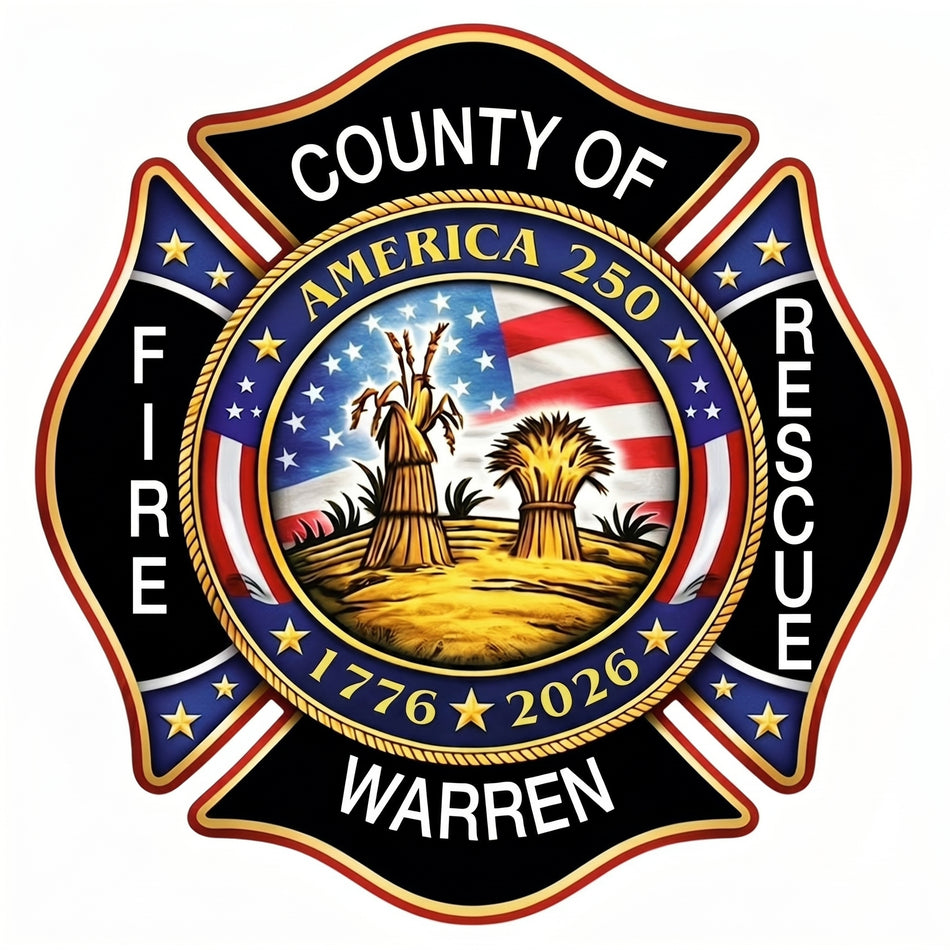 County of Warren Fire Rescue Window/Helmet Decal or MAGNET (sqd.1)