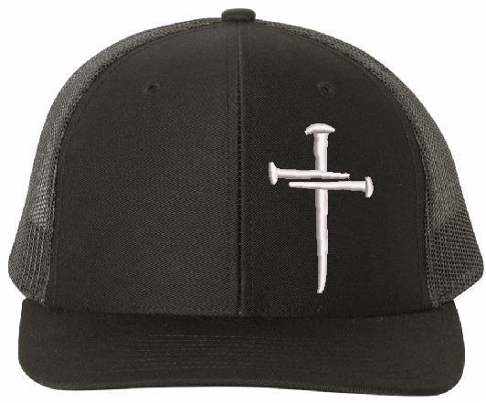 Christian Hats for Men Women Jesus 3 Nail Cross Hat BLACK White Cross Mesh Richardson 112 Hat A6AA1