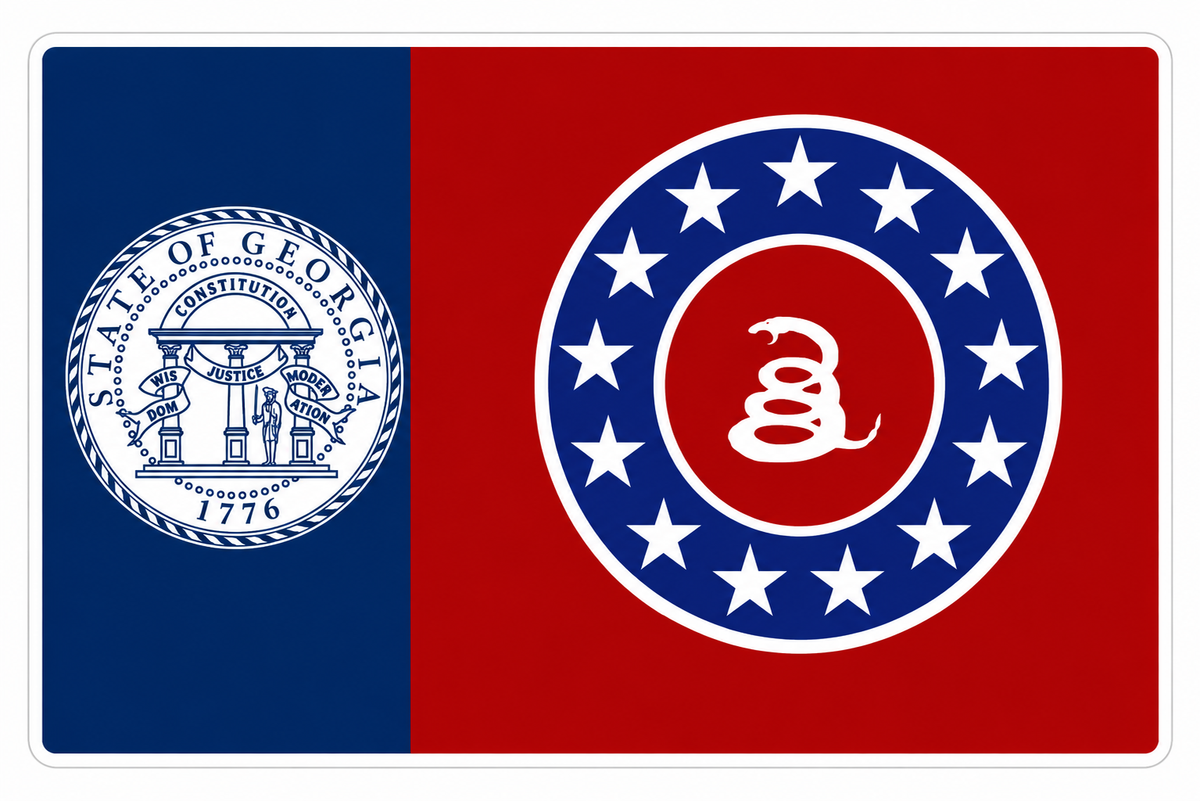 State of George 1776 Flag Custom Window or Helmet Decal economy bulk decal