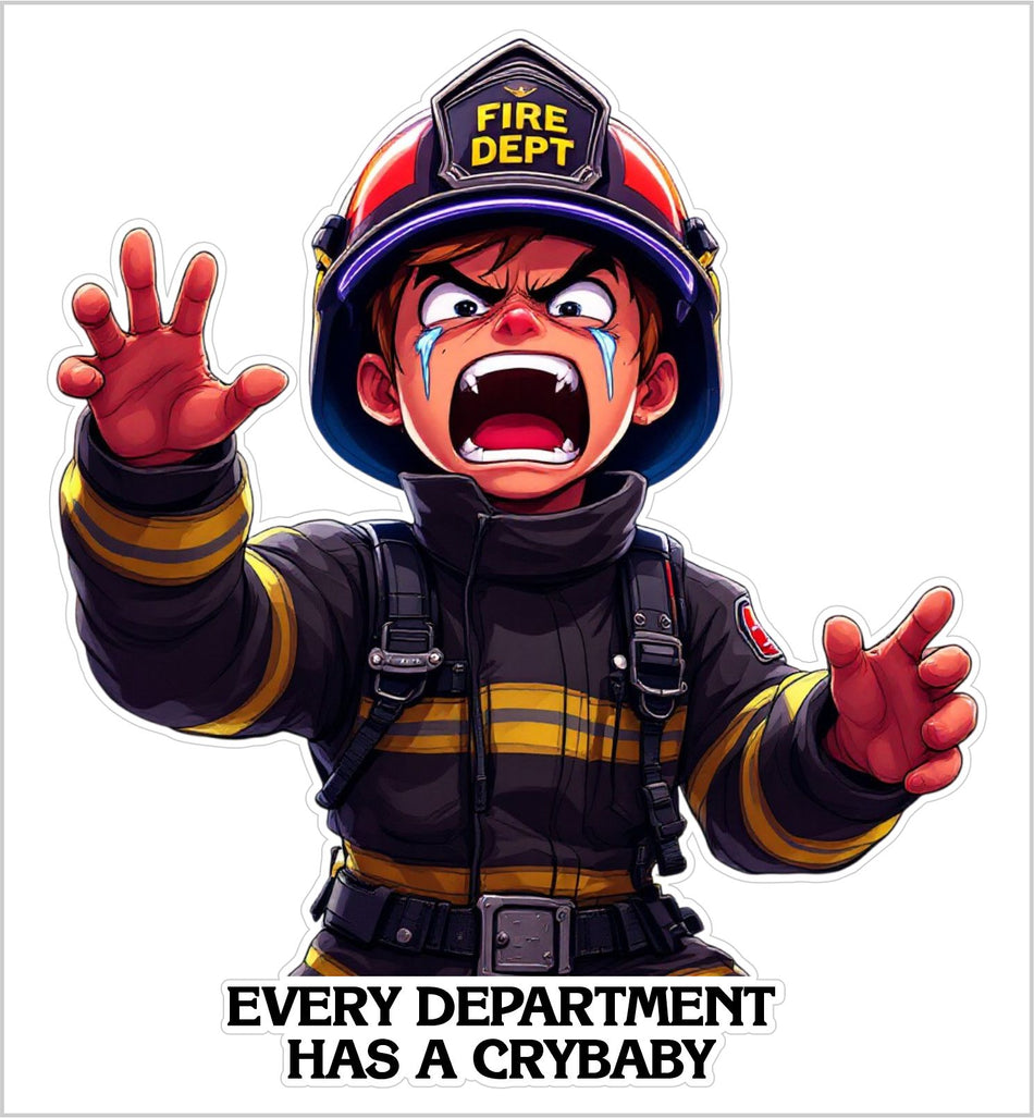 Firefighter Decal Sticker Firefighter CRYBABY in Gear AI Generated Decal