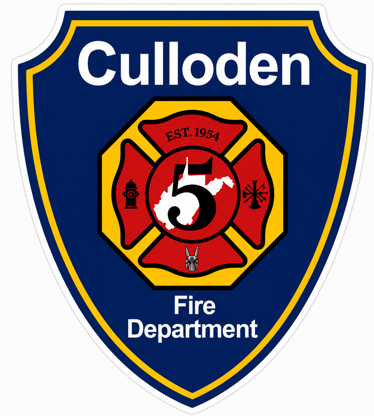 Culloden Fire Department Customer Decal or Magnet economy non-reflective decal