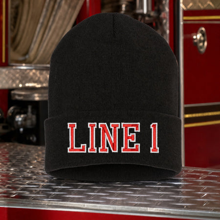Custom Firefighter Winter Hat - Embroidered Firefighter Knit Hat Beanie or Cuff main fire department product image