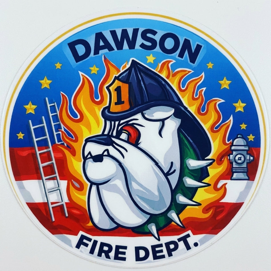 Dawson Fire Department Window/Helmet Decal or MAGNET (sqd.1)