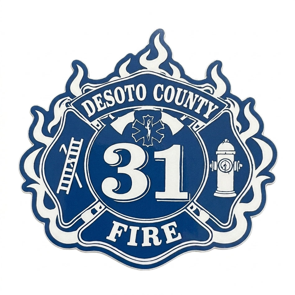 Desoto County Fire Window/Helmet Decal or MAGNET (sqd.1)
