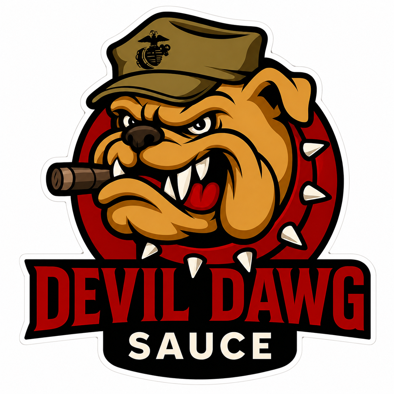 Devil Dawg Sauce Customer Window or Helmet Decal economy non-reflective decal