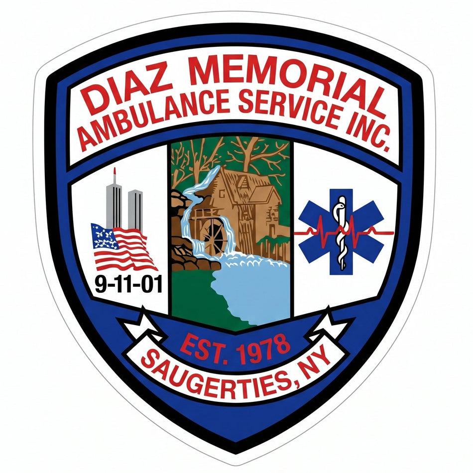 Diaz Memorial Ambulance Window/Helmet Decal or MAGNET (sqd.1)