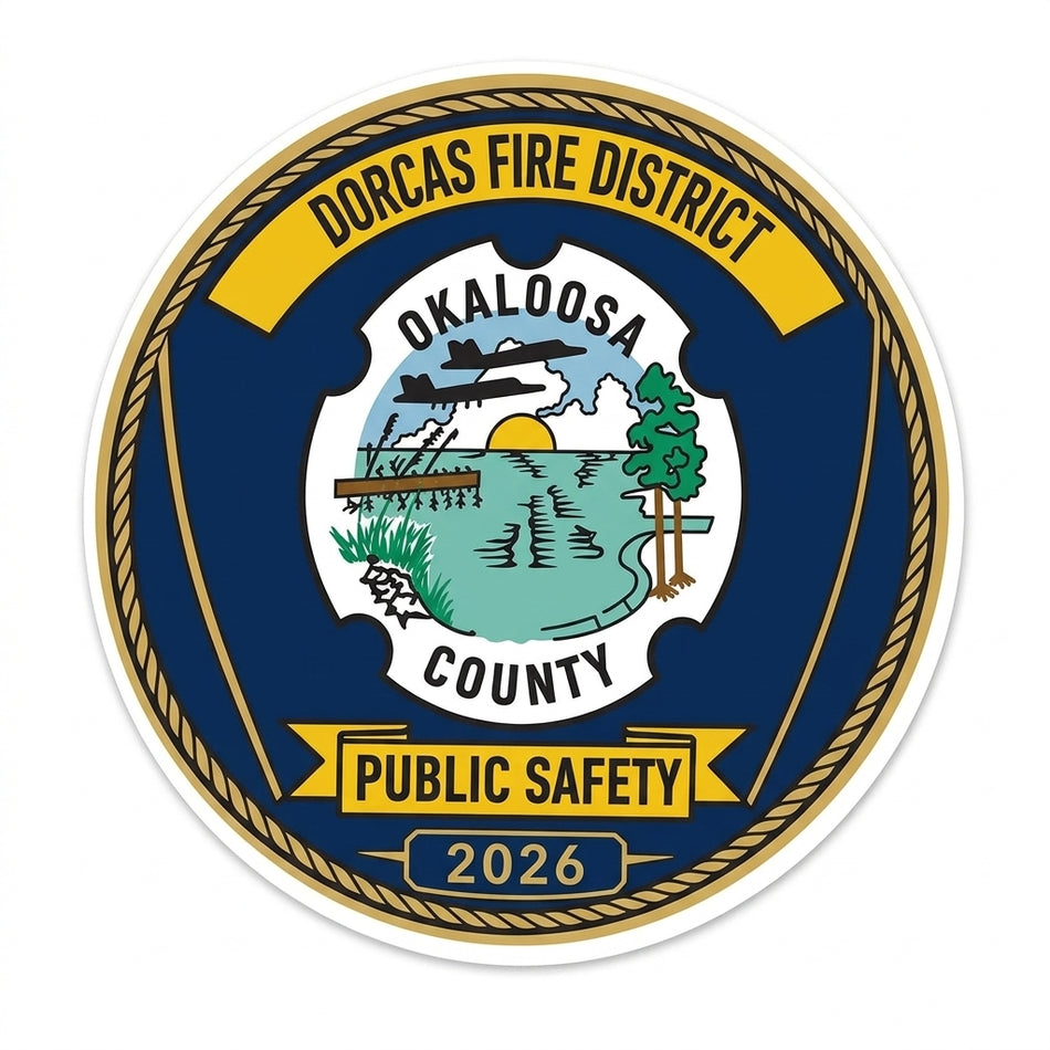 Dorcas Fire District Window/Helmet Decal or MAGNET (sqd.1)