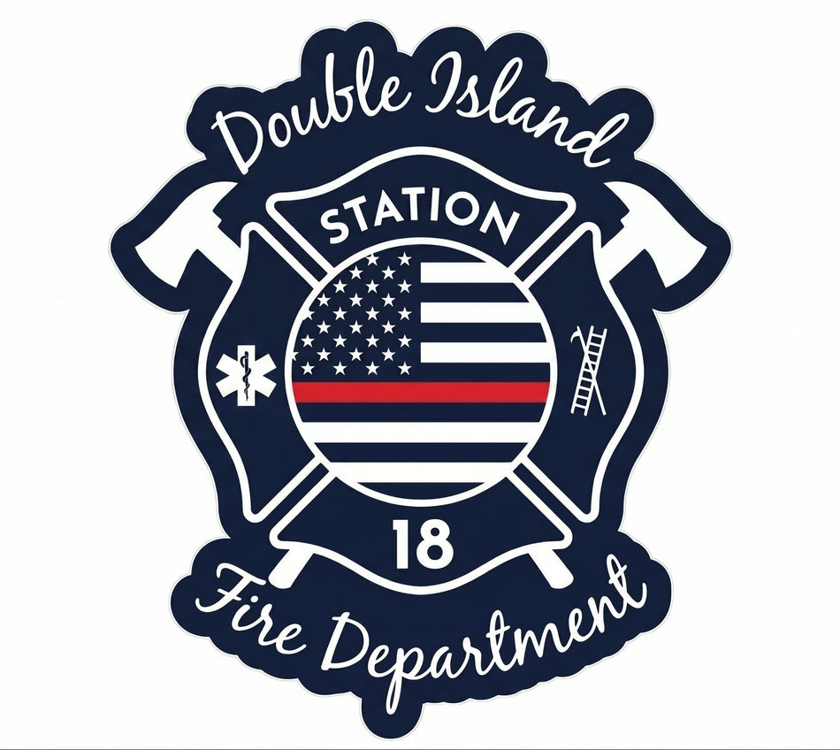 Double Island Fire Dept. Window/Helmet Decal or MAGNET (sqd.1)