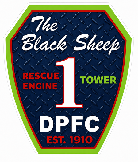 The Black Sheep DPFC RE1T Custom Window or Helmet Decal economy non-reflective decal