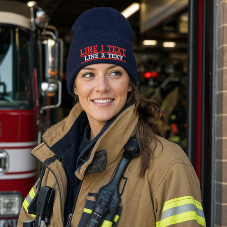 Winter Hat - Dual Line Style Embroidered Winter Hat female fire department product image
