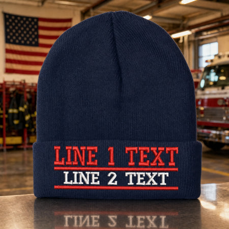 Winter Hat - Dual Line Style Embroidered Winter Hat main fire department product image