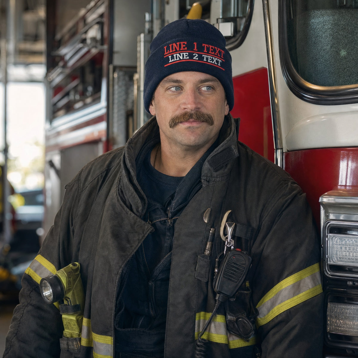 Winter Hat - Dual Line Style Embroidered Winter Hat male fire department product image