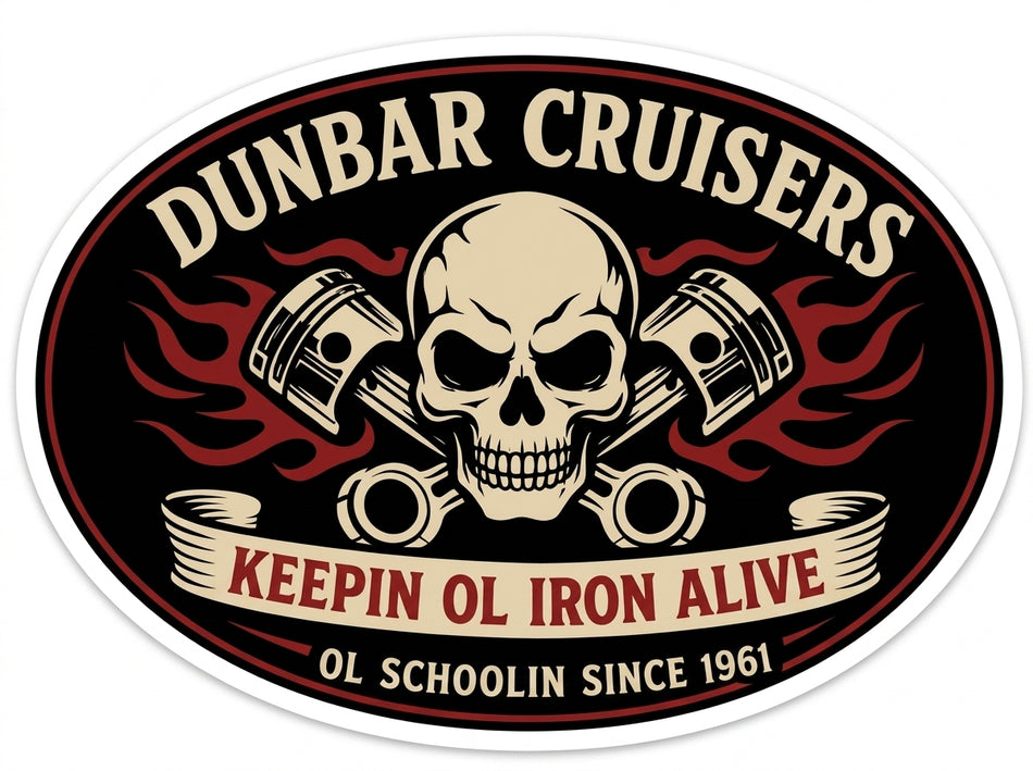 Dunbar Cruisers Window or Helmet Decal (rctd.1)