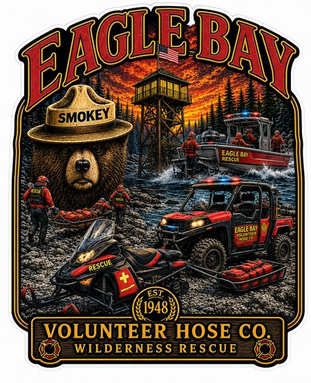 Eagle Bay Wilderness Rescue Customer Window or Helmet Decal economy non-reflective decal