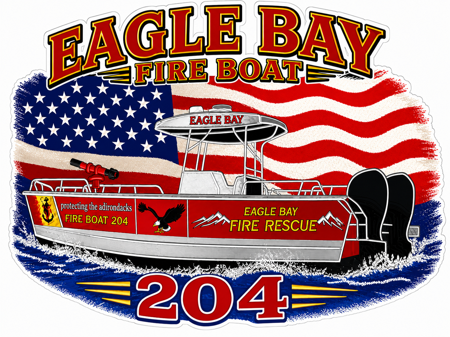 Eagle Bay Boat 204 Custom Window or Helmet Decal economy bulk decal