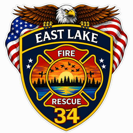 East Lake Fire Rescue Customer Window or Helmet Decal economy non-reflective decal
