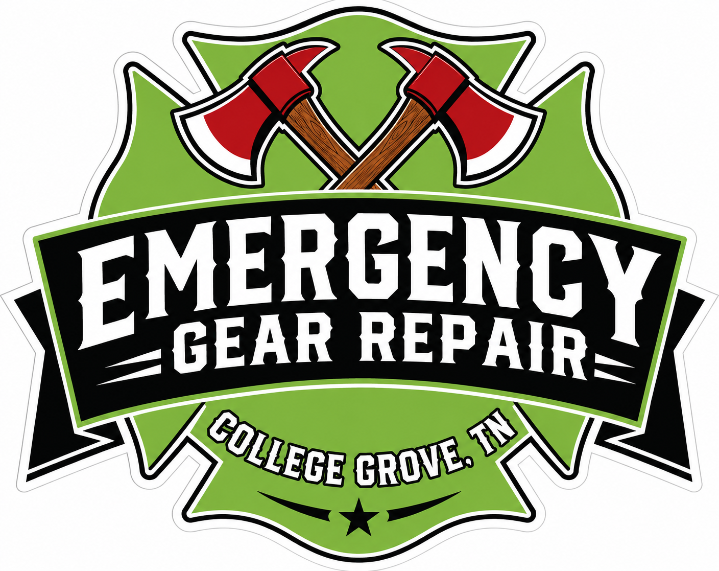 Emergency Gear Repair Customer Window or Helmet Decal economy non-reflective decal
