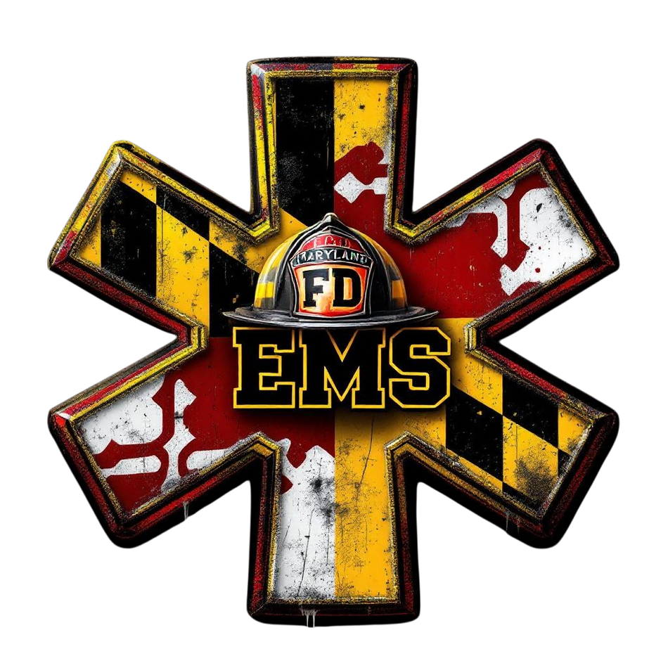 Maryland EMS Star Fire Helmet AI Generated Decal